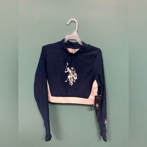 Swim wear polo shirt with tag